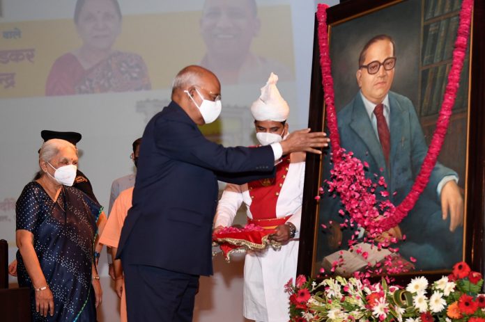President lays foundation stone of Dr. Bhimrao Ambedkar Memorial and Cultural Center in Lucknow