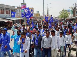 Salute to Baba Saheb by taking out a huge vehicle rally and procession