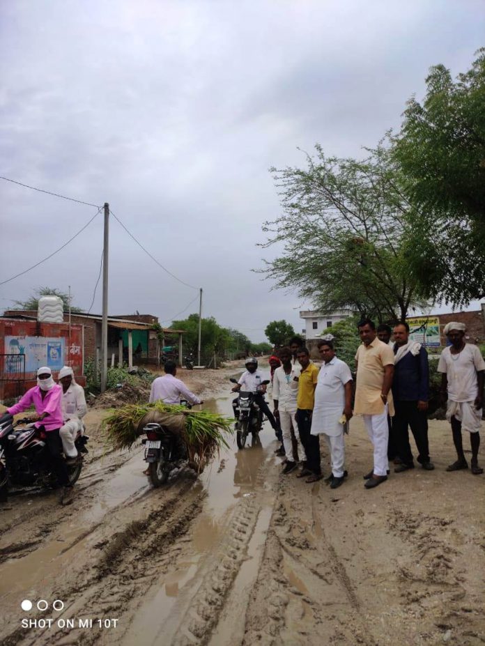 Road construction became football between two departments, villagers upset, public representatives helpless