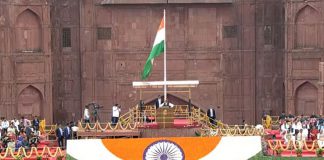 Prime Minister Narendra Modi unfurls the tricolor from the ramparts of the Red Fort in Delhi and addresses the nation